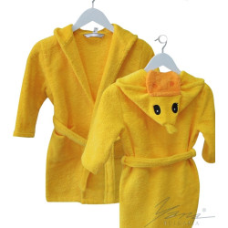 Жълт детски халат за баня Патенце